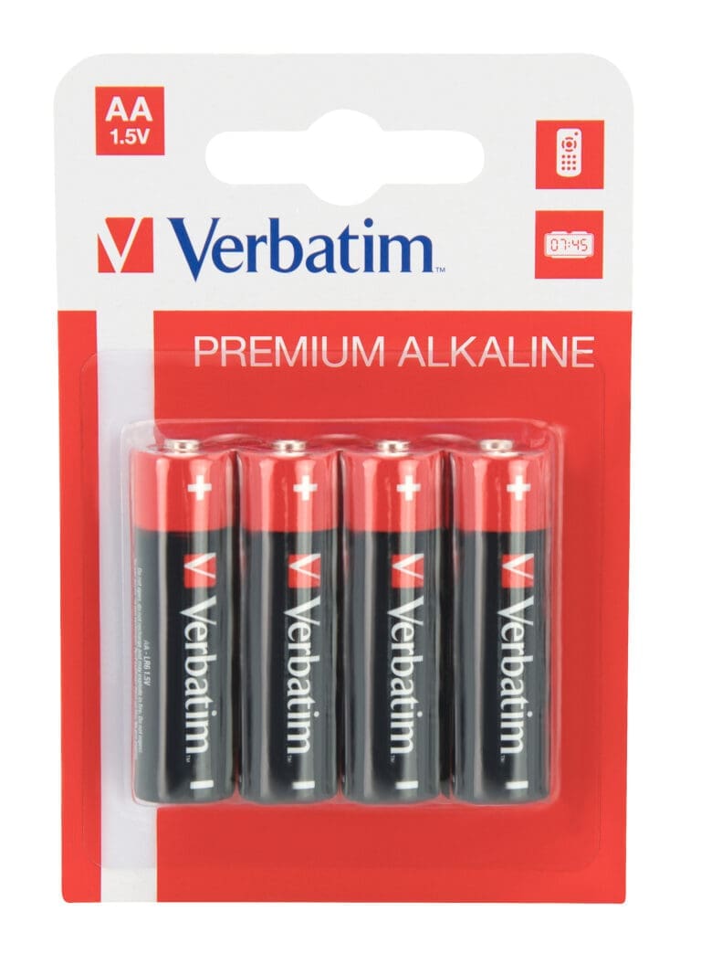 Verbatim AA Alkaline Batteries 4 Pack
