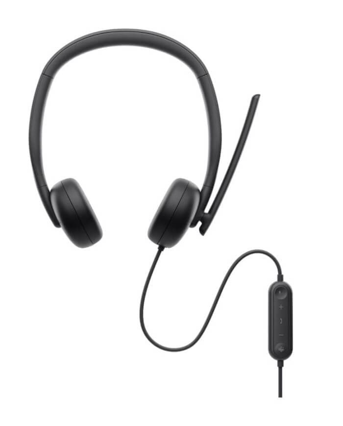 Dell WH3024 Wired Headset USB-C, On-Ear, Black