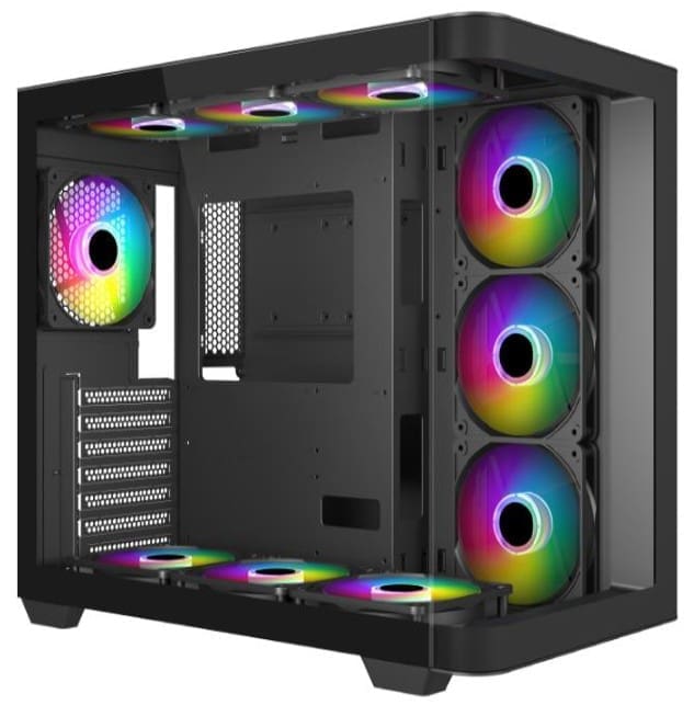 Mecer Graphite Curved Gaming ATX Case with 4 ARGB Fans