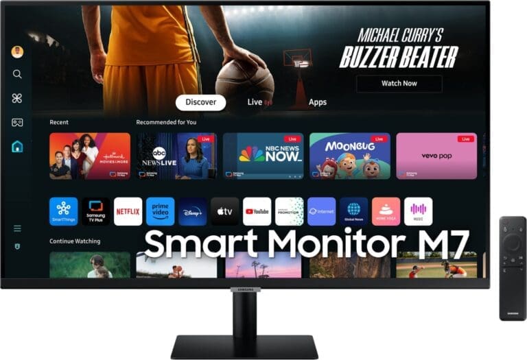 Samsung 32in 4K UHD Smart Monitor Bundle with Logitech MK295 and Brio 100