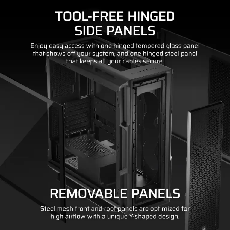 Corsair 5000T High-Performance Mid-Tower PC Case – Black