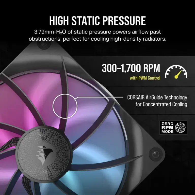 Corsair iCUE LINK RX140 RGB 140mm PWM Fan Twin Starter Kit - Black