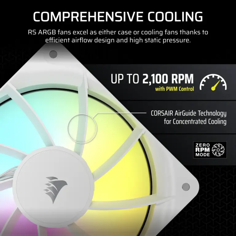 Corsair RS120 ARGB 120mm PWM Fan Triple Pack White