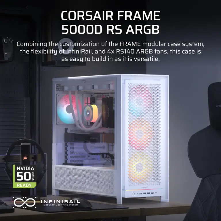 Corsair FRAME 5000D RS ARGB White Mid-Tower Case