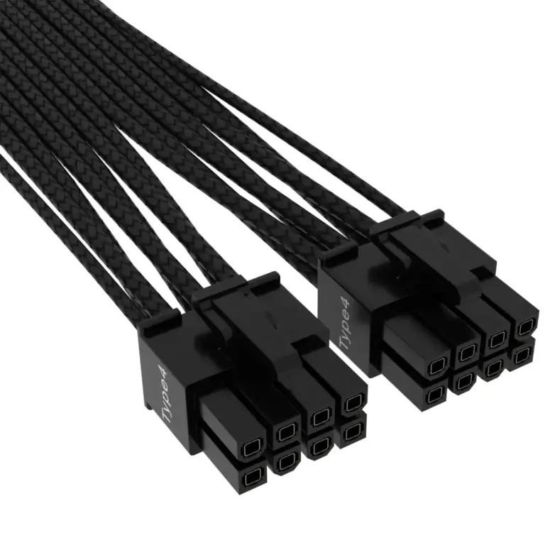 Corsair 12V-2x6 600W Type 4 Sleeved Cable - Black