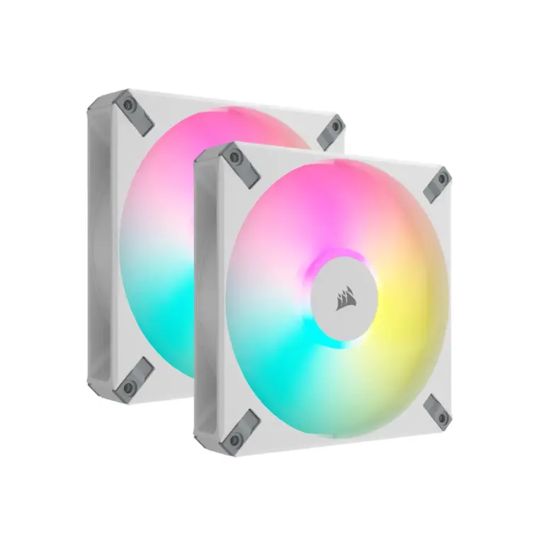 Corsair iCUE AF140 RGB ELITE White 140mm PWM Fan Kit (2-Pack)