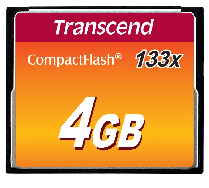 Transcend 4GB CompactFlash 133x Memory Card – TS4GCF133