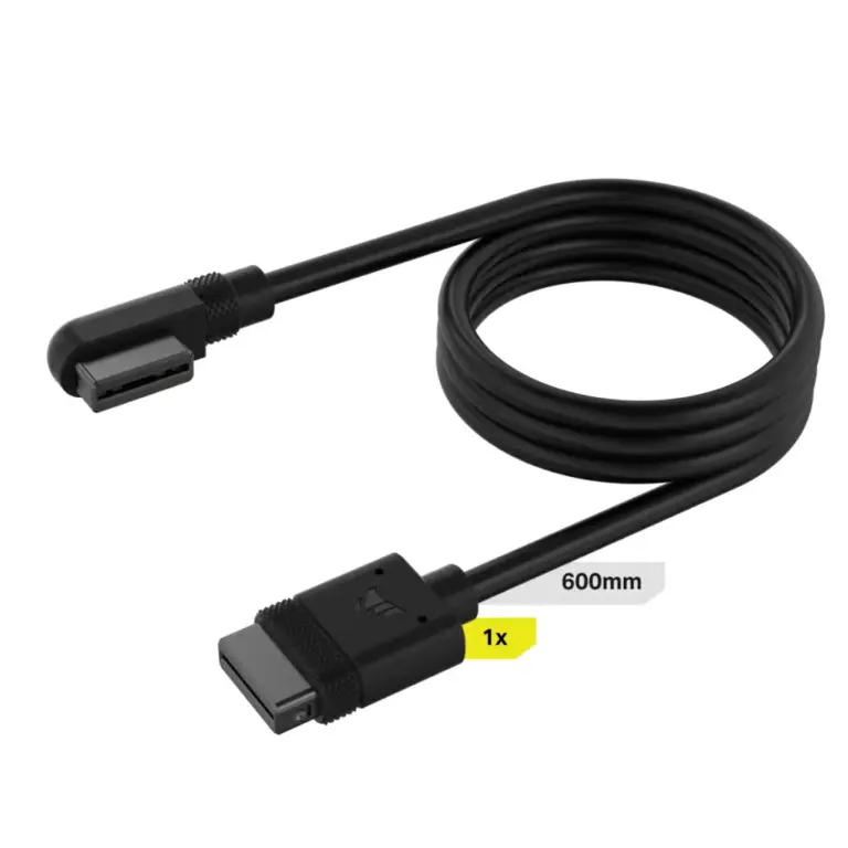 Corsair iCUE LINK 600mm Straight/Slim 90° Cable Black