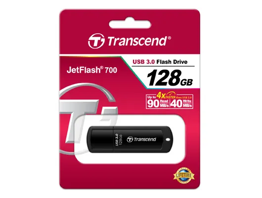 Transcend JetFlash 700 128GB USB 3.1 Gen 1 Flash Drive