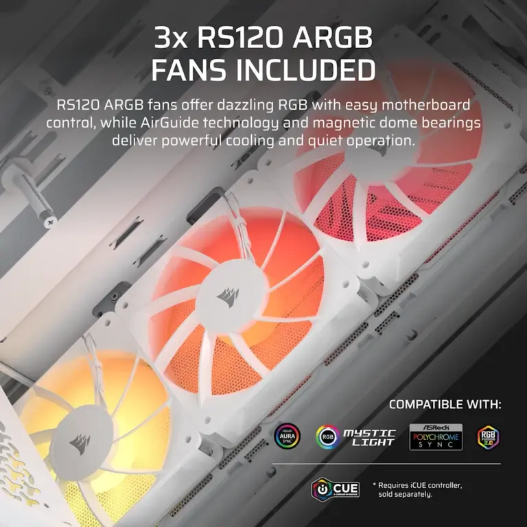 Corsair 3200D RS ARGB White Mid-Tower PC Case