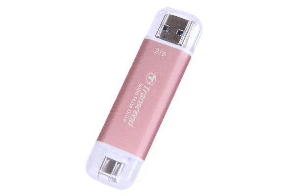 Transcend ESD310P 2TB USB Type-A & Type-C Portable SSD - Pink