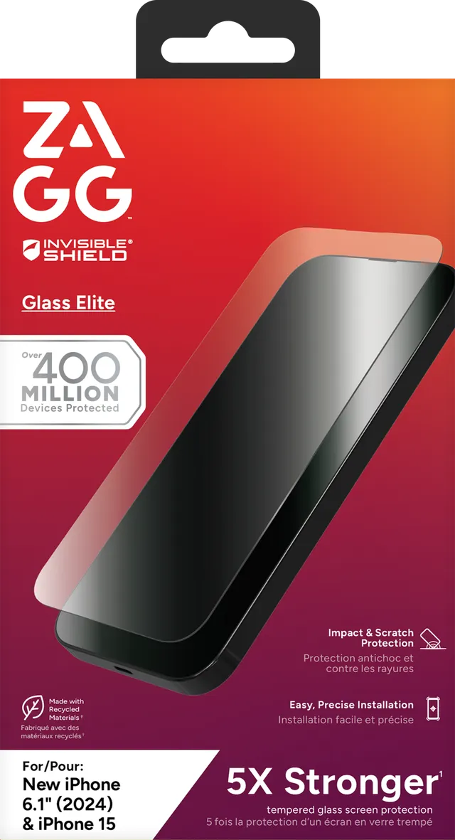 ZAGG Glass Elite Screen Protector for iPhone 16/15