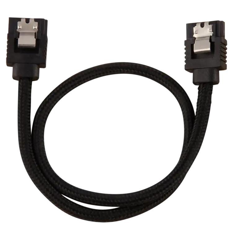 Corsair Premium Sleeved SATA Data Cable Set, Black, 30cm