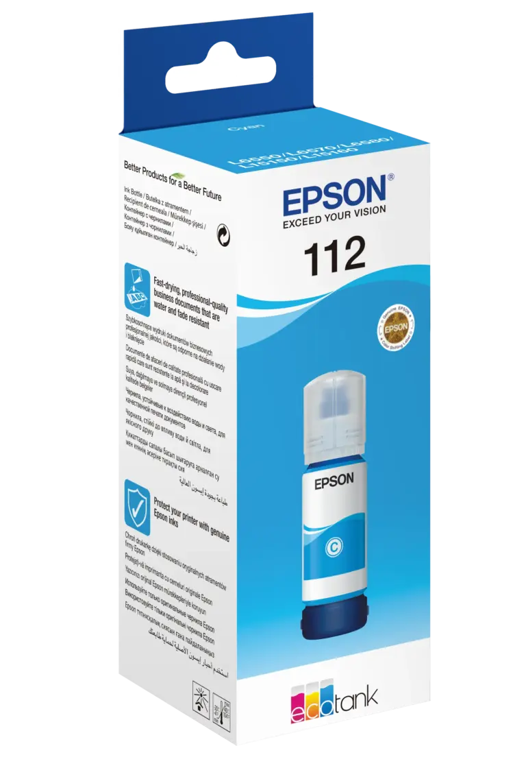Epson 112 Pigment Cyan EcoTank Ink Bottle 70ml