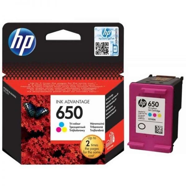 HP 650 Tri-Colour Ink Cartridge CZ102AK