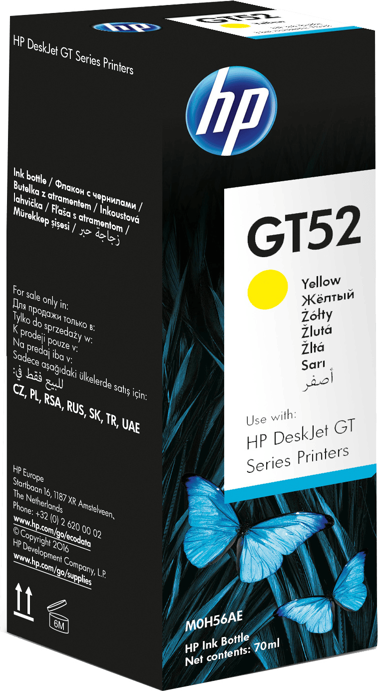 HP GT52 Yellow Original Ink Bottle M0H56AE