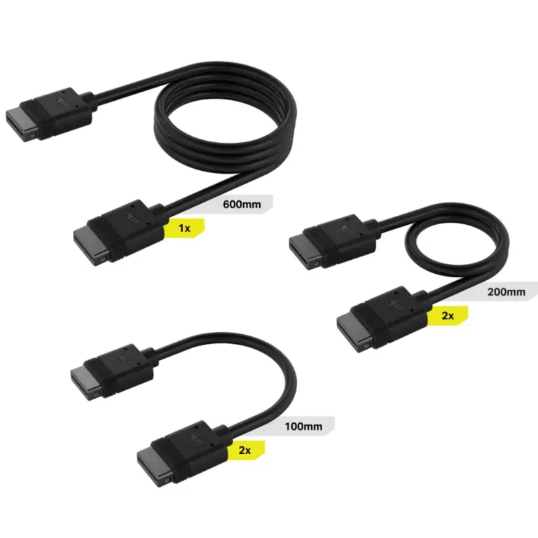 Corsair iCUE LINK Straight Connector Cable Kit 5-Pack Black